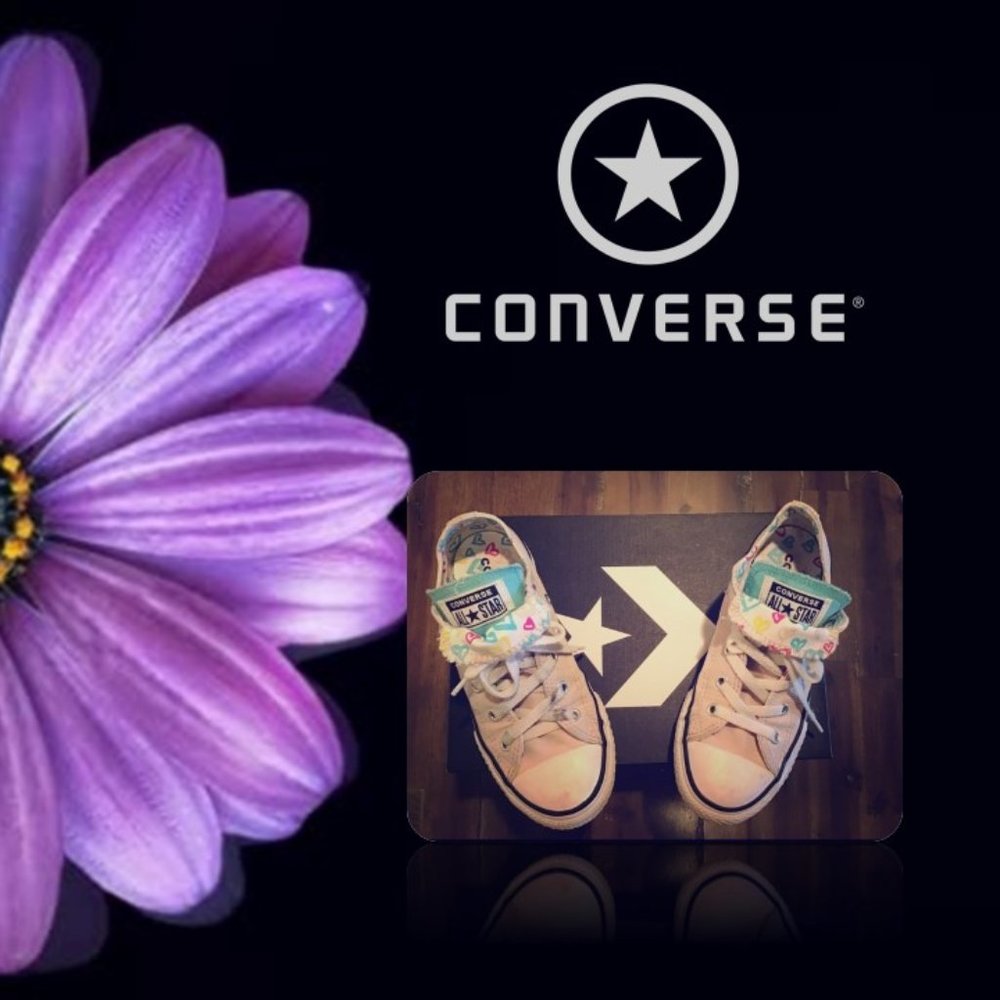 Doodle Heart Pink Converse (Kids)